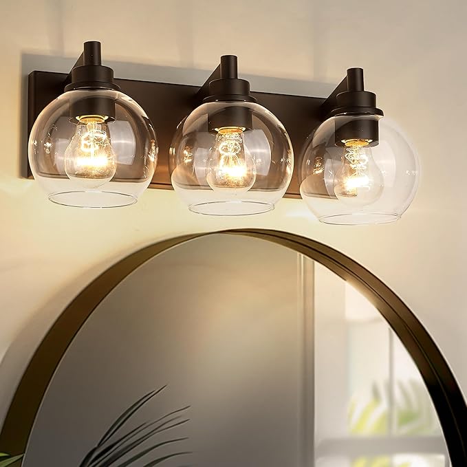 METWET Bathroom Light Fixtures Over Mirror, 3-Light Oil Rubbed Bronze Vanity - Image 6