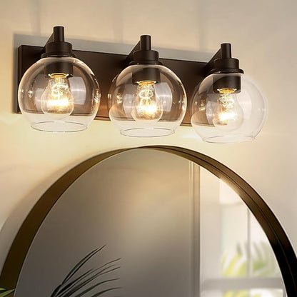 METWET Bathroom Light Fixtures Over Mirror, 3-Light Oil Rubbed Bronze Vanity - Image 6