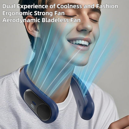 Portable Neck Fan, Personal Wearable Bladeless Fan, LED Display, 6000mAh USB - Image 4