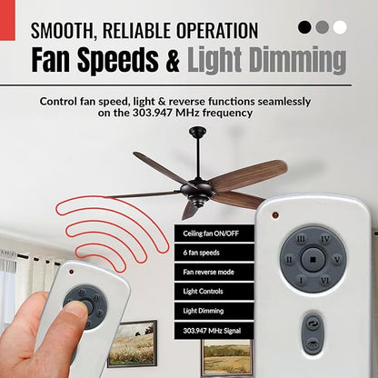 Anderic RH786R/RR787T-KIT 6-Speed DC Ceiling Fan Remote Control Kit Replacement - Image 6