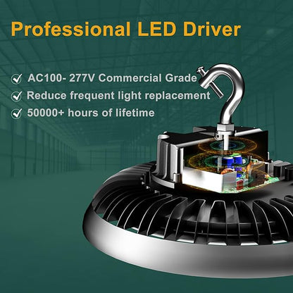 ACOHOOK LED High Bay Light 420W 60000lm 5000K High Bay LED Shop Lights - Image 4