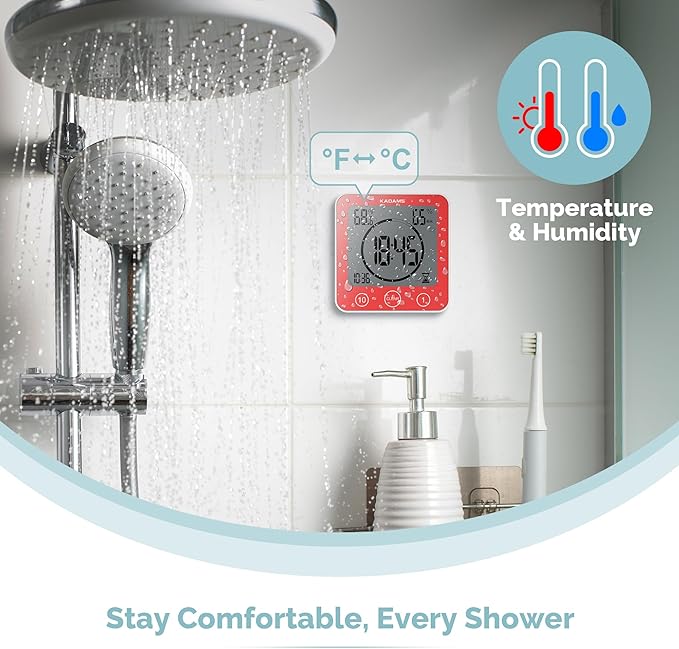 KADAMS Shower Clock Waterproof Bathroom Timer – Digital Wall Clock - Image 4