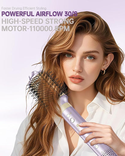 Hair Dryer Brush 8-in-1 Dual Voltage Hot Air Styler – Fast-Drying 110, 000 RPM - Image 3