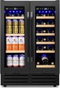 24" Black Dual Zone Wine & Beverage Refrigerator | Under Counter Built-In or by Velivi-SpecialistinFridge