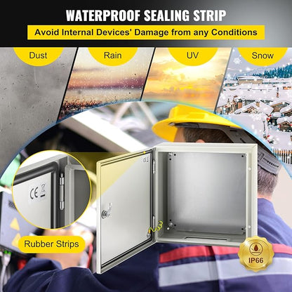 VEVOR NEMA Steel Enclosure, IP66 Waterproof & Dustproof, Outdoor/Indoor - Image 4