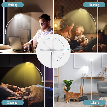 marctronic Silver Gray Floor Lamp, 42W 4000LM Super Bright LED Lamp - Image 5