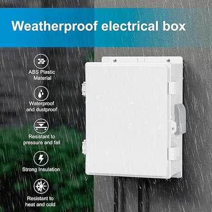 Outdoor Waterproof Electrical Junction Box, ABS Water Resistant Enclosure - Image 2