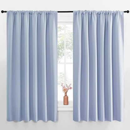NICETOWN Blackout Curtains for Bedroom, Vintage Blue, 1 Pair, 70 by 63-inch by NICETOWN