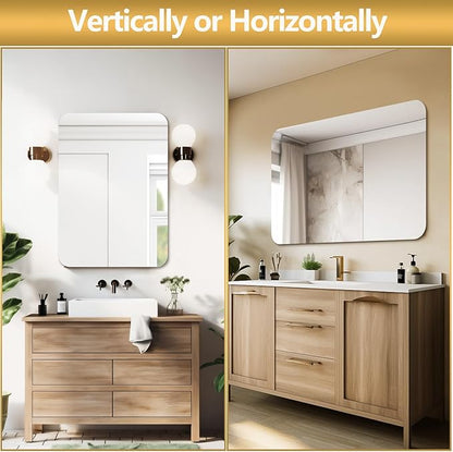 Mirrorons 40 x 30 Bathroom Mirror, Rounded Corner Frameless Mirror, Modern - Image 5