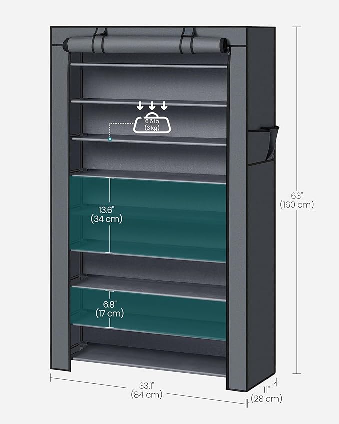 SONGMICS 10-Tier Shoe Rack, Shoe Storage Cabinet - Image 3