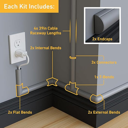 D-Line 13.12ft Cord Hider Kit, Patented Cable Cover, Hide Wires on Wall - Image 2