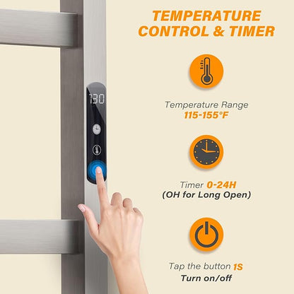 Towel Warmer Brushed Heated Towel Rack - Image 4