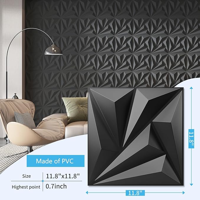 Art3d 100 Pack Decorative 3D Wall Panels 11.8 x 11.8 Inch Covering 97 Sq.ft - Image 2