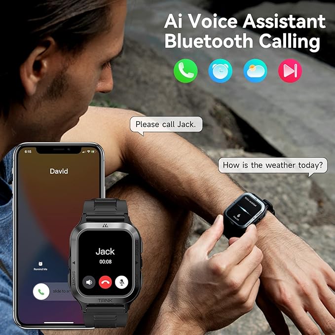 AMAZTIM Smart Watch, 60 Days Extra-Long Battery, 50M Waterproof, Rugged - Image 3