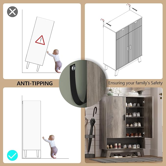Shoe Cabinet Storage for Entryway - Image 6
