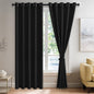 JIUZHEN Black Blackout Curtains by JIUZHEN