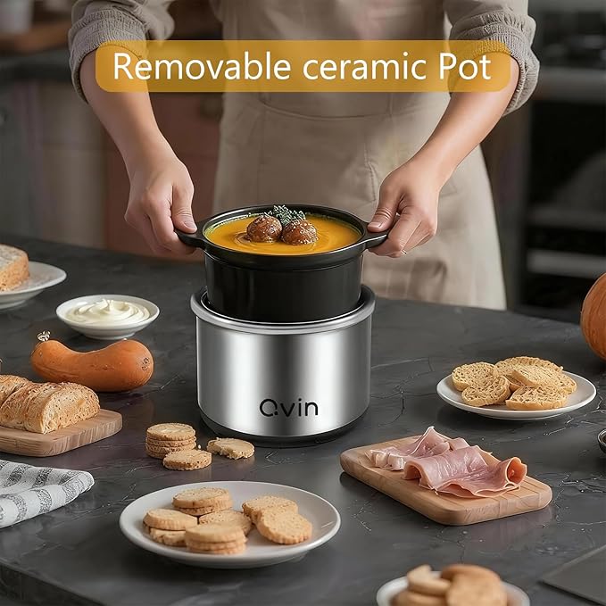 0.65-qt Mini Slow Cooker, Fondue Melting Pot Warmer - Image 4