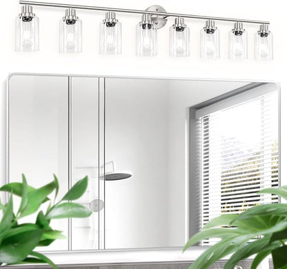 Guliaofo 8-Light Brushed Nickel Vanity Lights, Modern Bathroom Light Fixtures - Image 8