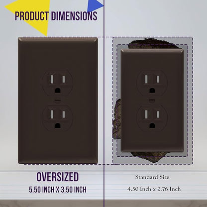 ENERLITES Duplex Receptacle Outlet Wall Plate, Jumbo Electrical Outlet Covers - Image 2