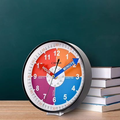 OSTAR Telling Time Teaching Wall Clock, Analog Silent Learning Clock - Image 7