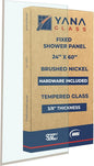 Yana Frameless Shower Door Screen, Fixed Shower Door Panels 3/8" Thick Tempered by Unknown