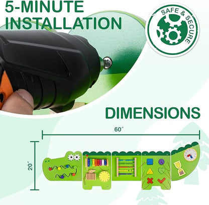 Monläurd® Crocodile Montessori Busy Board, Sensory Board, Educational Toys - Image 6