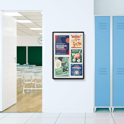 Enclosed Bulletin White Board 36x24 in, Lockable Wall Display Case - Image 7
