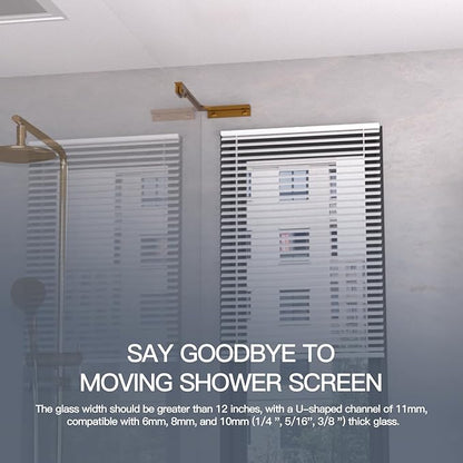 Shower Glass Support Bar, Both Sides Available, Frameless Bathroom Glass Clamp - Image 5