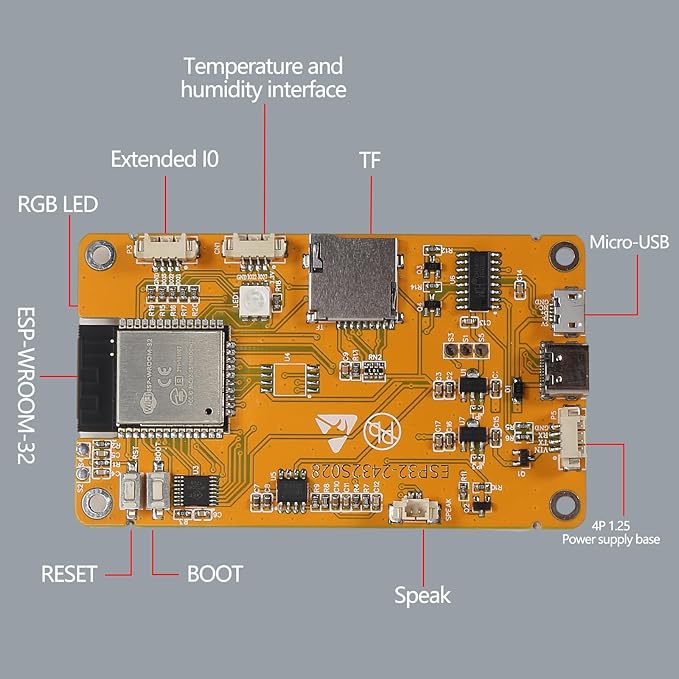 AITRIP 1 Pack ESP32 Development Board ESP32-2432S028R WiFi Bluetooth 2.8 Inch - Image 4