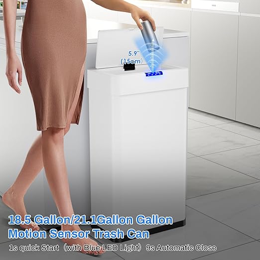 AthLike Sensor Trash Can, Touchless Motion Sensor Trash Bin, Smart Automatic - Image 4