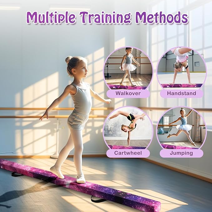 Giantex 7FT/8FT/9FT Balance Beam, Folding Gymnastics Beam w/Carry Handles - Image 3