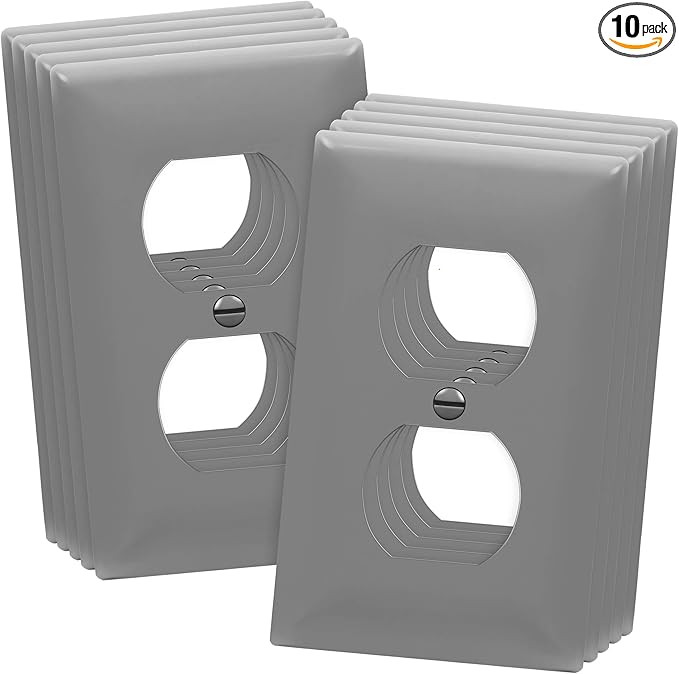 ENERLITES Duplex Wall Plates Kit, Home Electrical Outlet Cover, 1-Gang Standard by Enerlites