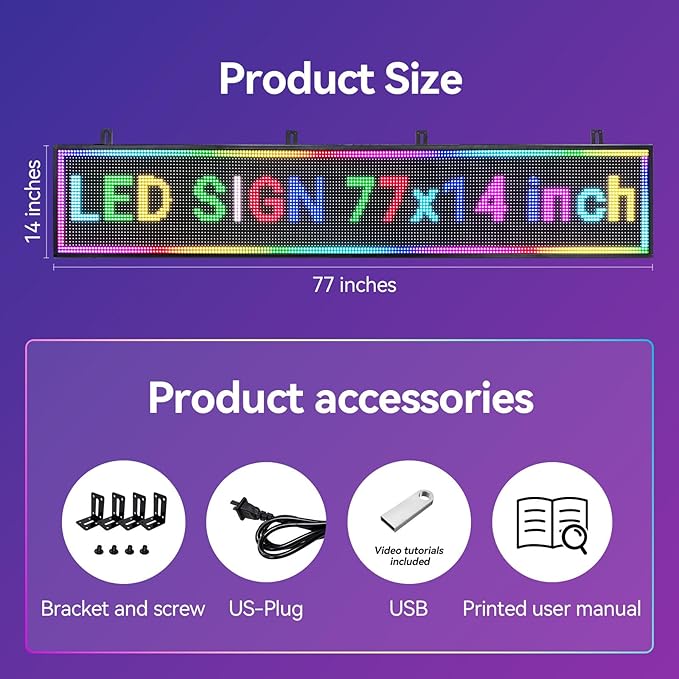 Programmable Led Sign Digital Scrolling Stock Sports Ticker Display Boards - Image 3