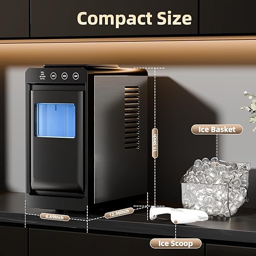 Antarctic Star Ice Maker, 26lbs in 24Hrs, 8 Cubes in 6 Mins, 0.8L Tank & 1.1lb - Image 4