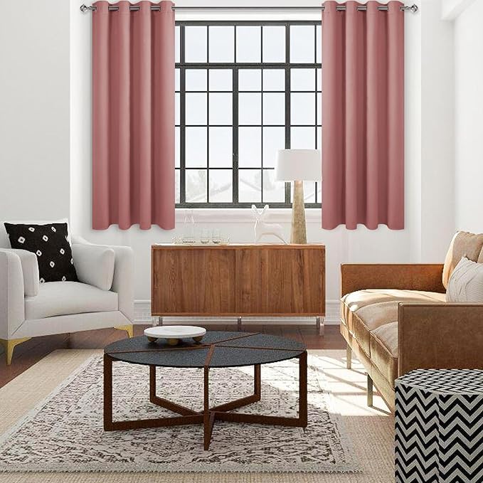DWCN Rose Blackout Curtains for Living Room, Solid Thermal Room Drakening - Image 2