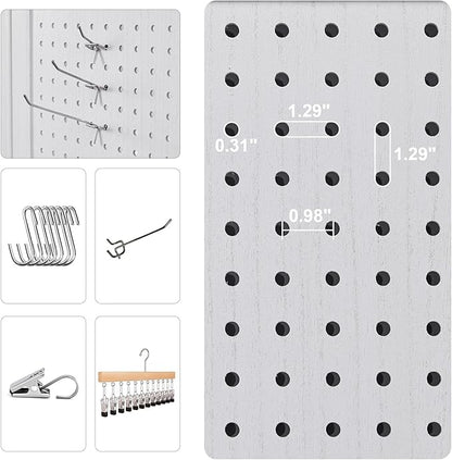 Pegboard Display, 5.6Ft Wooden Room Divider Folding Privacy Screens Portable - Image 8