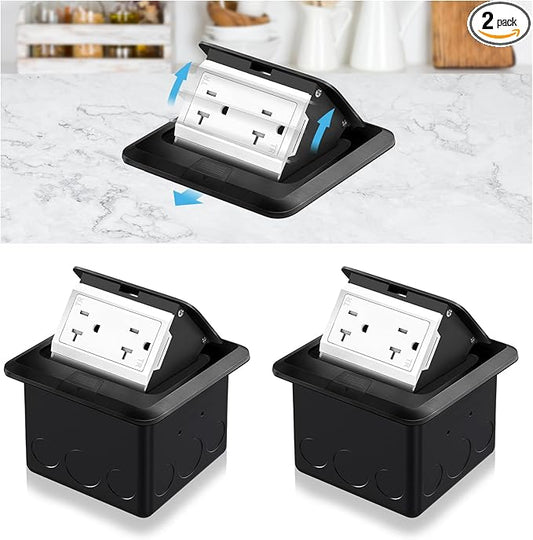 Vagueior Recessed Floor Electrical Outlet Kit, Waterproof Electrical Outlet by Vagueior
