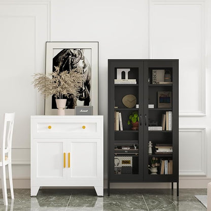 COFaR Modern Mesh Storage Cabinet, Free Standing Tall Pantry, Cupboard Metal - Image 8