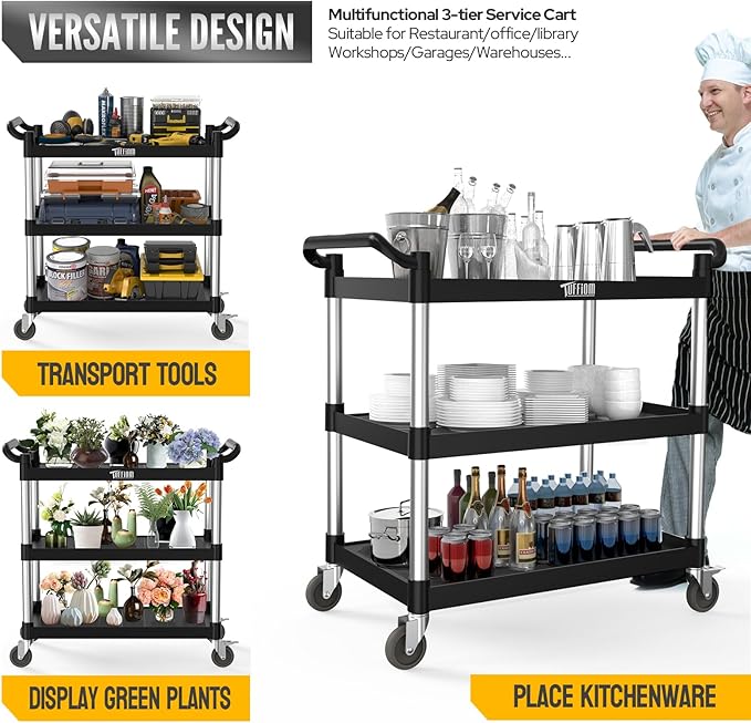 TUFFIOM Plastic Service Utility Cart - Image 4