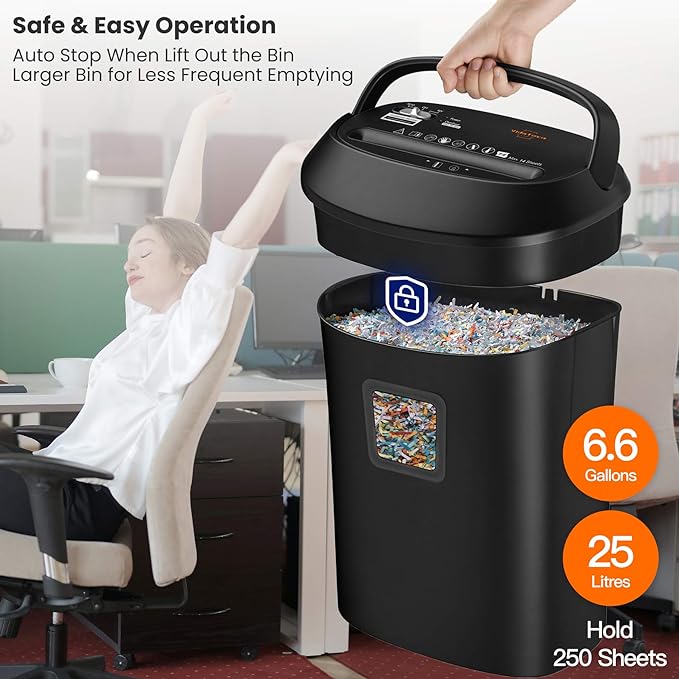 Paper Shredder 14-Sheet Cross-Cut Shredder - Image 6
