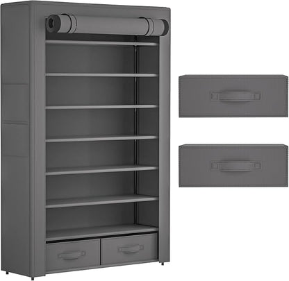 OYREL Shoe Rack Storage Cabinet 32 Pairs Organizer Shelf Tall - Image 8