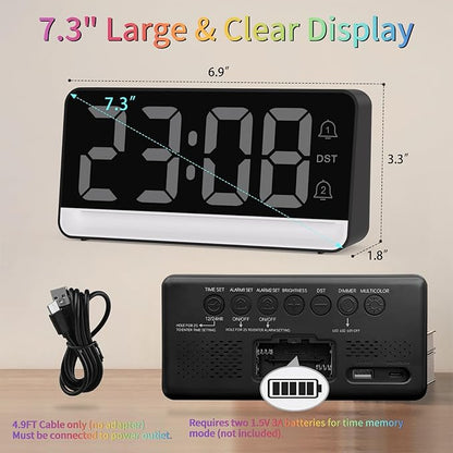Alarm Clocks for Bedrooms, Digital Bedside Clock - Image 9