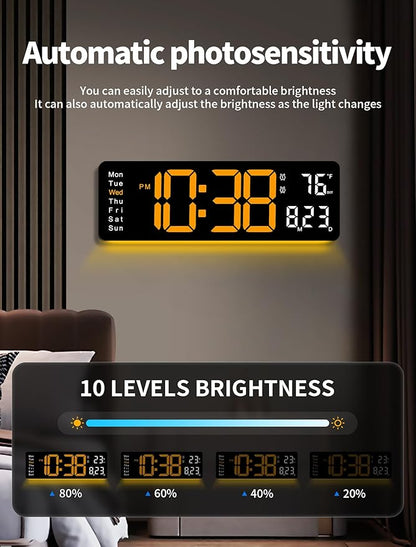 MASHI Digital Wall Clock, Auto-Dimming Wall Clock - Image 4