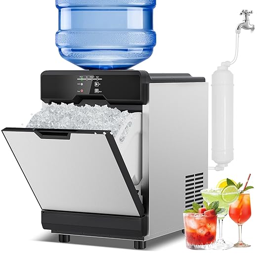 Nugget Ice Maker Countertop 40 LBS/Day, 10 LBS ice Bin, Soft Chewable Pellet by Velieta-SpecialistinFridge