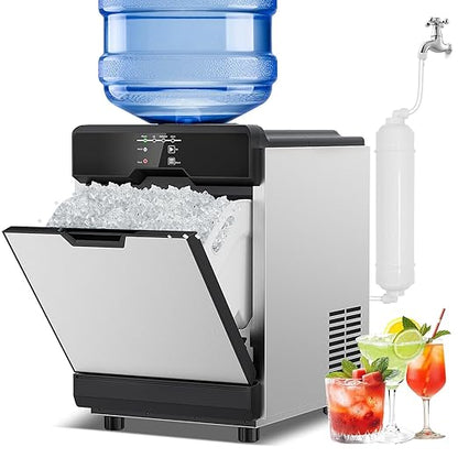 Nugget Ice Maker Countertop 40 LBS/Day, 10 LBS ice Bin, Soft Chewable Pellet by Velieta-SpecialistinFridge