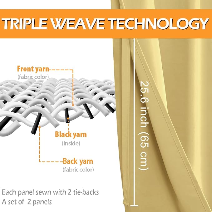 Hiasan Short Blackout Curtains for Bedroom - Image 3