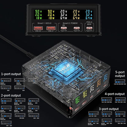 USB Charger Station Multi Port: Desktop 160W Power Fast Charging Hub Wall Block - Image 7