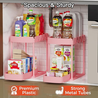 Ukeetap 2 Pack Multi-Purpose Pull-Out Storage Organizers, Under Sink & Cabinet - Image 3