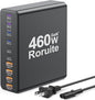 460W USB C Charger Block, 10-Port Charging Station GaN Fast Charger Block Type by Roruite
