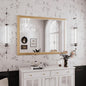 Amorho Bathroom Mirror, 50x36 Inch Golden Thick Metal Framed Wall Mirrors by Amorho